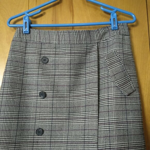 Chriselle Lim Women's Medium Houndstooth Asymmetrical Hem Skirt READ - Picture 2 of 8